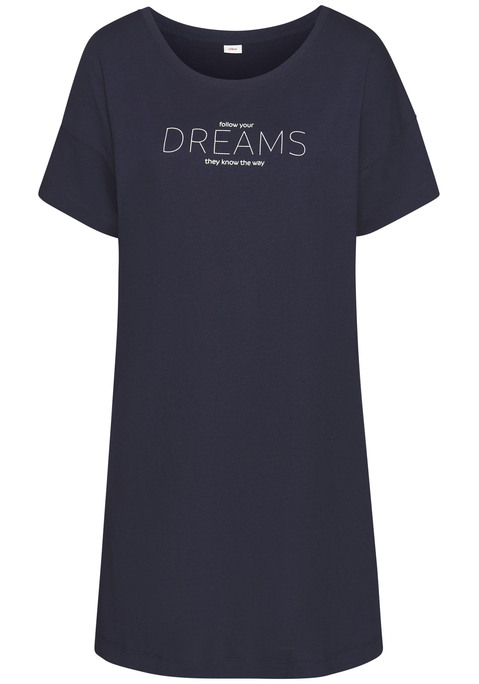 Bild: Sleepshirt von s.Oliver: Bigshirt mit Print vorn von s.Oliver. Mit Rundhalsausschnitt und überschnittenen Schultern. Ideal als Homewear oder Schlafshirt. Trageangenehme Baumwoll-Viskose-Qualität.