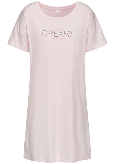 Bild: Sleepshirt von s.Oliver: Bigshirt mit Print vorn von s.Oliver. Mit Rundhalsausschnitt und überschnittenen Schultern. Ideal als Homewear oder Schlafshirt. Trageangenehme Baumwoll-Viskose-Qualität.
