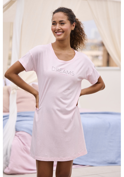 Bild: Sleepshirt von s.Oliver: Bigshirt mit Print vorn von s.Oliver. Mit Rundhalsausschnitt und überschnittenen Schultern. Ideal als Homewear oder Schlafshirt. Trageangenehme Baumwoll-Viskose-Qualität.