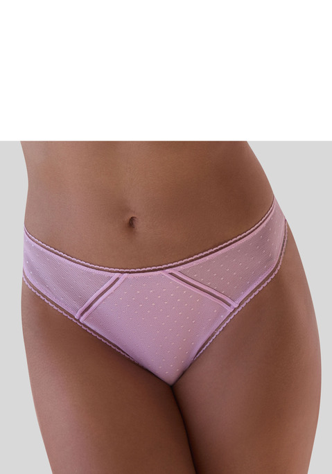 Bild: String von s.Oliver: Modischer String in abdeckender Schnittform. Rundherum in dezenter Pünktchen-Optik aus Tüll. Vorne Mittig blickdicht unterlegt. Mit eingearbeitetem Baumwollzwickel. Passende BHs aus der gleichen Serie erhältlich. Obermaterial: 88% Polyamid, 12% Elasthan.