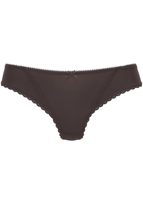 Bild: String von s.Oliver: Klassischer String aus angenehm weichem Material-Mix. Spitzenborten entlang des Bunds und Beinausschnitten. Feine Zierschleife in der vorderen Mitte. Passende BH's aus der gleichen Serie erhältlich. Mit eingearbeitetem Baumwollzwickel. Obermaterial: 85% Polyamid, 15% Elasthan.
