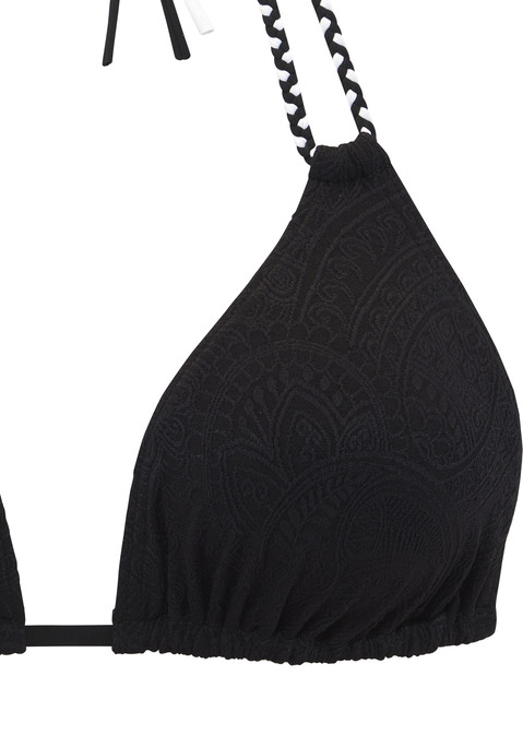 Bild: Triangel-Bikini-Top von s.Oliver: Triangel-Bikinitop von s.Oliver. Mit modischem Strukturmuster. Doppelträger im Nacken zu binden. Herausnehmbare Softcups. Verschluss am Rücken. Mix-Kini-Konzept. Trageangenehme Qualität.