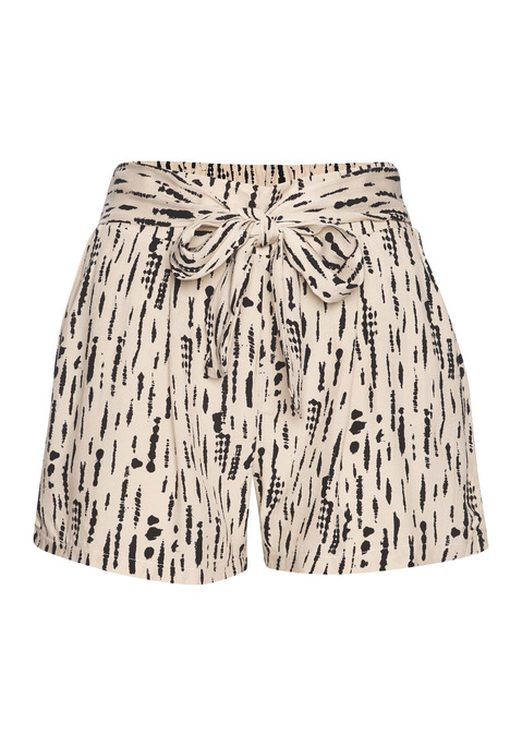 Bild: Webshorts von s.Oliver: Shorts von s.Oliver mit auffälligem Alloverdruck und Bindegürtel. Eingrifftaschen und lockere Passform für lässigen Komfort. Ideal für einen unbeschwerten Sommer oder Strandbesuche. Aus weicher, leichter Webware gefertigt.