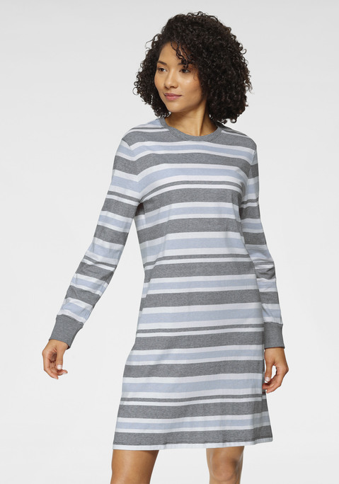 Sleepshirt von SCHIESSER in hellblau-dunkelgrau