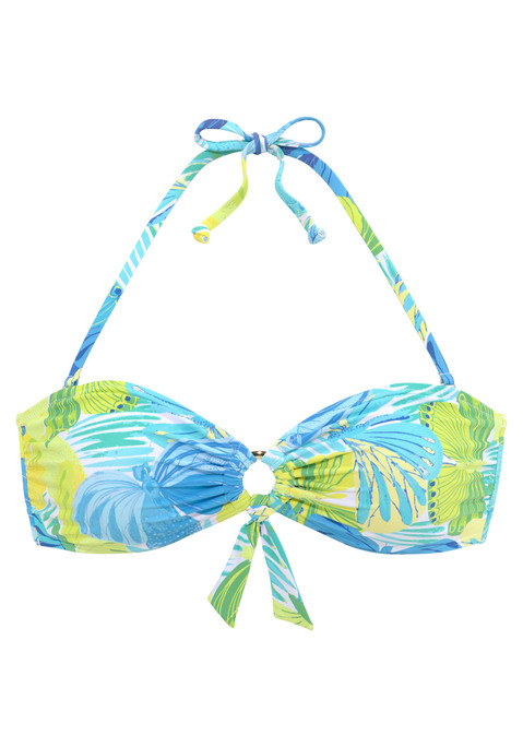 SUNSEEKER Bandeau-Bikini-Top Damen blau-grün Gr.34 Cup C/D
