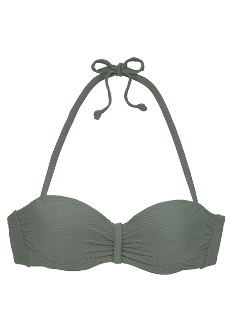 SUNSEEKER Bügel-Bandeau-Bikini-Top Damen oliv Gr.34 Cup E