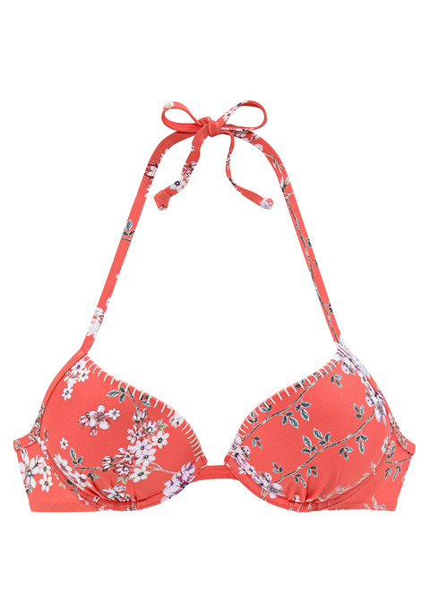 SUNSEEKER Push-Up-Bikini-Top Damen orange-bedruckt Gr.34 Cup B