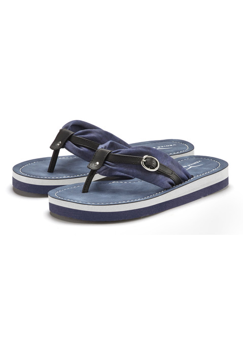 Bild: Badezehentrenner von Venice Beach: Zehentrenner mit wasserabweisender Sohle VEGAN von VENICE BEACH. Hervorragend geeignet für Strand und Pool. Obermaterial aus Textil und Lederimitat. Futter aus Textil. Deck- und Laufsohle aus Synthetik.