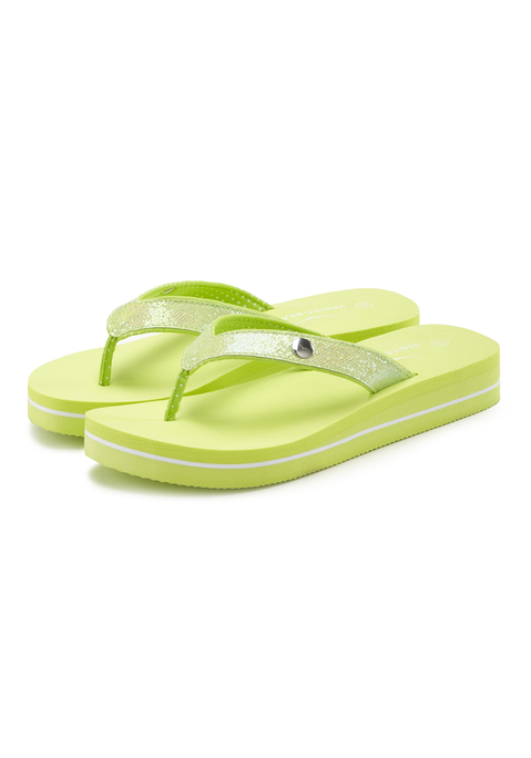 Bild: Badezehentrenner von Venice Beach: Zehentrenner mit wasserabweisender Sohle VEGAN von VENICE BEACH. Hervorragend geeignet für Strand und Pool. Absatzhöhe ca. 3 cm. Obermaterial und Futter aus Textil. Decksohle und Laufsohle aus Synthetik.