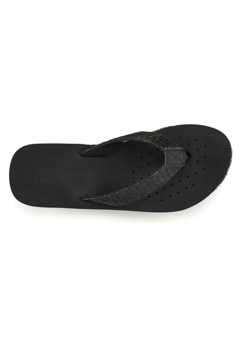 Bild: Badezehentrenner von Venice Beach: Zehentrenner mit wasserabweisender Sohle VEGAN von VENICE BEACH. Hervorragend geeignet für Strand und Pool. Absatzhöhe ca. 6,5 cm. Obermaterial und Futter aus Textil. Decksohle und Laufsohle aus Synthetik.