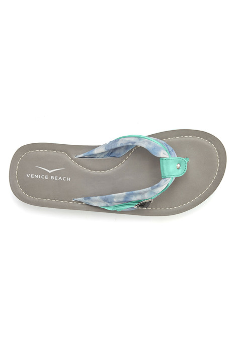 Bild: Badezehentrenner von Venice Beach: Zehentrenner mit wasserabweisender Sohle VEGAN von VENICE BEACH. Hervorragend geeignet für Strand und Pool. Obermaterial aus Textil und Lederimitat. Futter aus Textil. Deck- und Laufsohle aus Synthetik.