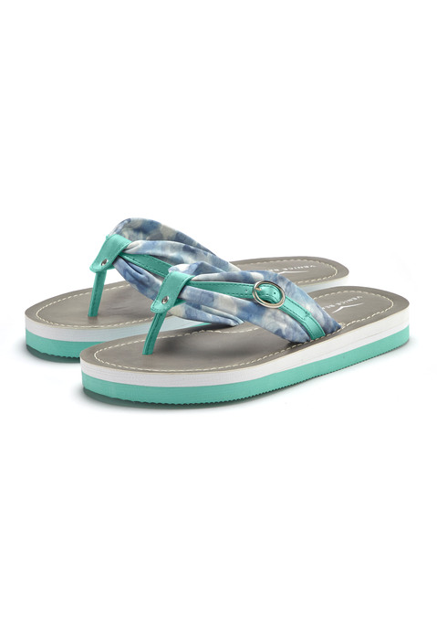Bild: Badezehentrenner von Venice Beach: Zehentrenner mit wasserabweisender Sohle VEGAN von VENICE BEACH. Hervorragend geeignet für Strand und Pool. Obermaterial aus Textil und Lederimitat. Futter aus Textil. Deck- und Laufsohle aus Synthetik.