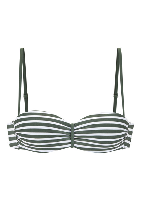 VENICE BEACH Bandeau-Bikini-Top Damen oliv-weiß Gr.36 Cup B