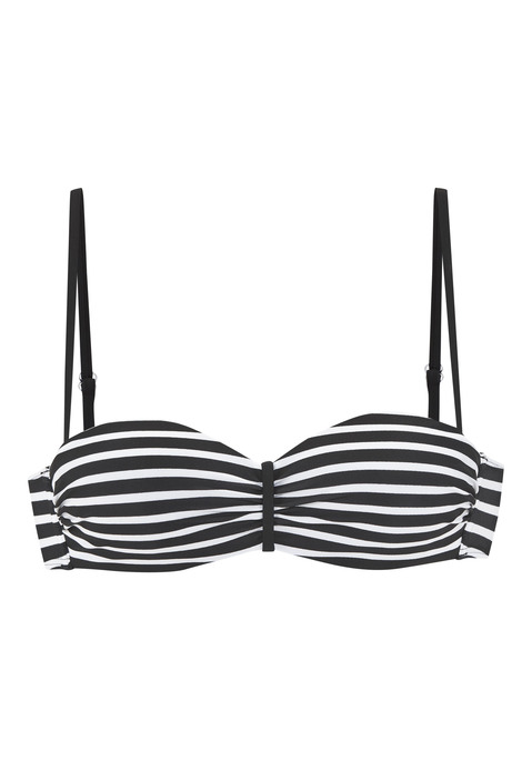 VENICE BEACH Bandeau-Bikini-Top Damen schwarz-weiß Gr.36 Cup C