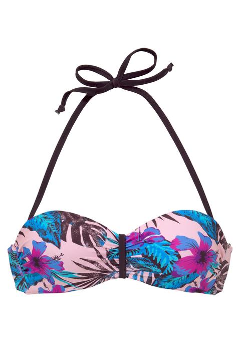 VENICE BEACH Bandeau-Bikini-Top Damen rosa-bedruckt Gr.34 Cup E