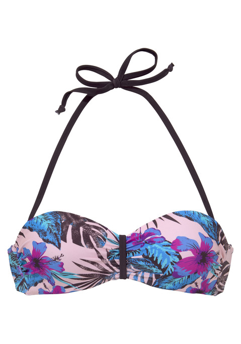 VENICE BEACH Bandeau-Bikini-Top Damen rosa-bedruckt Gr.34 Cup B