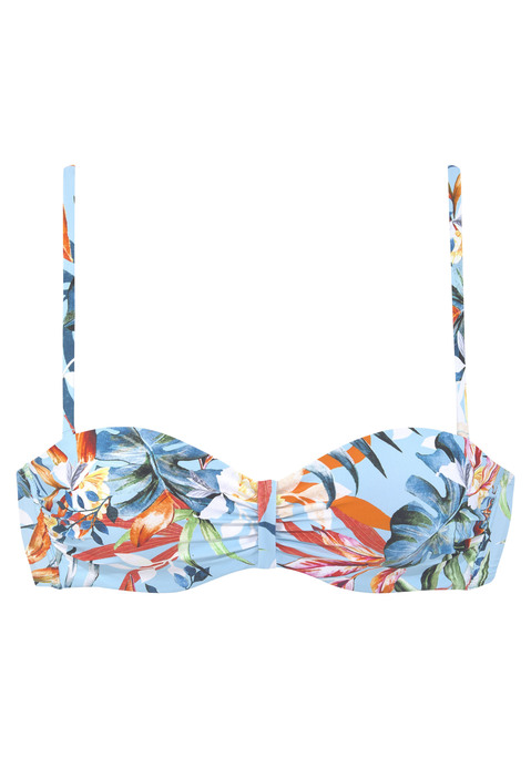 VENICE BEACH Bügel-Bandeau-Bikini-Top Damen hellblau-bedruckt Gr.36 Cup B