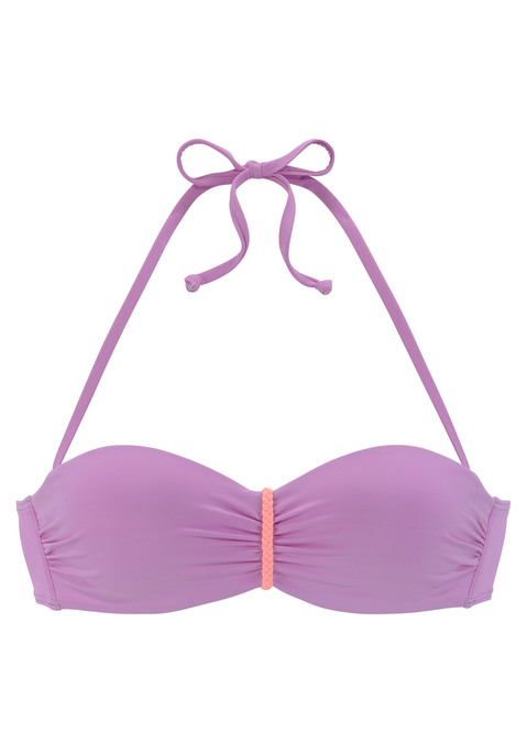 VENICE BEACH Bügel-Bandeau-Bikini-Top Damen lila Gr.32 Cup A