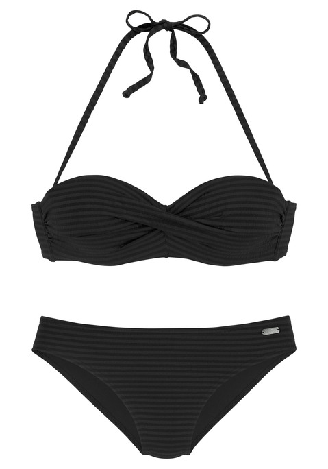 VENICE BEACH Bügel-Bandeau-Bikini Damen schwarz Gr.34 Cup C