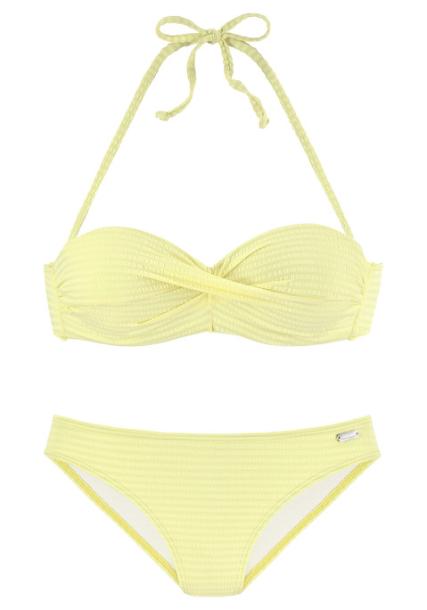 VENICE BEACH Bügel-Bandeau-Bikini Damen zitrone Gr.34 Cup E