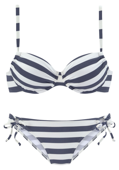 VENICE BEACH Bügel-Bikini Damen marine-weiß Gr.36 Cup B