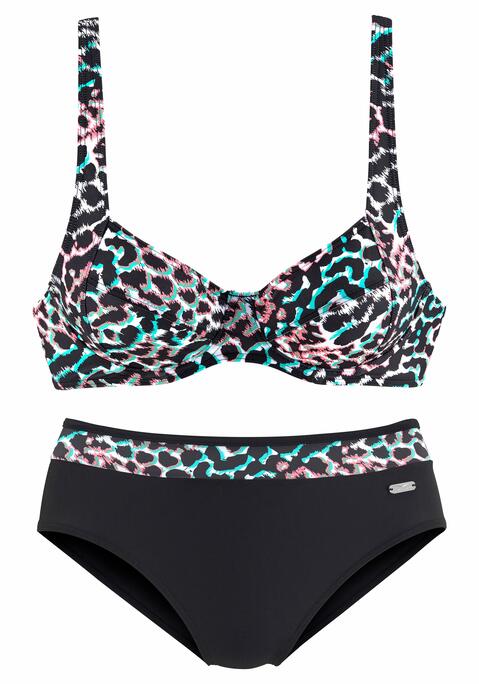 VENICE BEACH Bügel-Bikini Damen schwarz-bedruckt Gr.36 Cup B