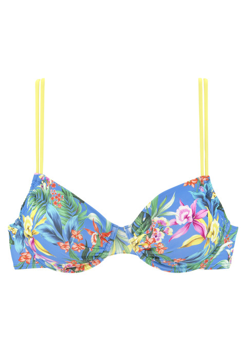 VENICE BEACH Bügel-Bikini-Top Damen blau-bedruckt Gr.36 Cup B