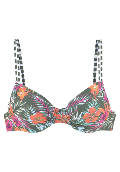 VENICE BEACH Bügel-Bikini-Top Damen oliv bedruckt Gr.36 Cup E