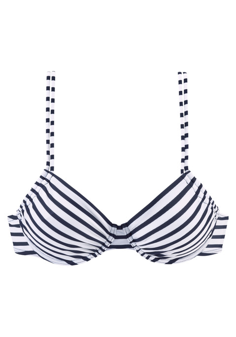 VENICE BEACH Bügel-Bikini-Top Damen weiß-marine-gestreift Gr.36 Cup D