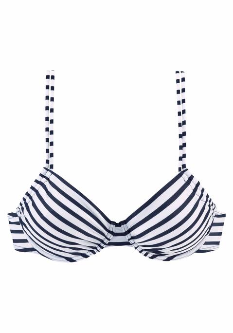 VENICE BEACH Bügel-Bikini-Top Damen weiß-marine-gestreift Gr.36 Cup E