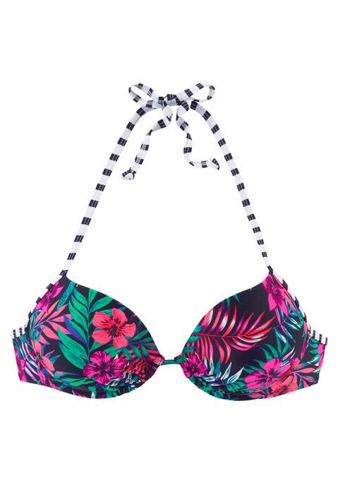 VENICE BEACH Push-Up-Bikini-Top Damen marine-bedruckt Gr.32 Cup A