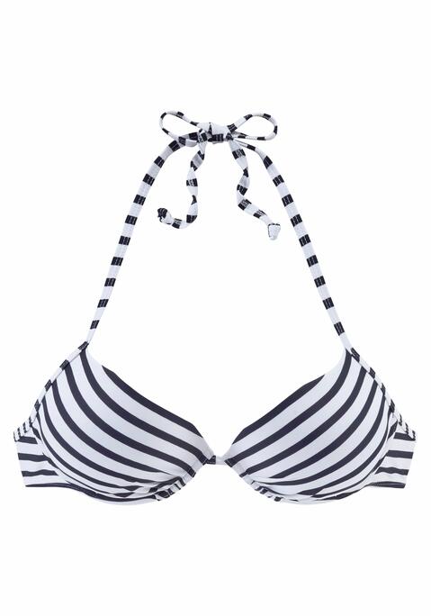 VENICE BEACH Push-Up-Bikini-Top Damen weiß-marine-gestreift Gr.34 Cup B