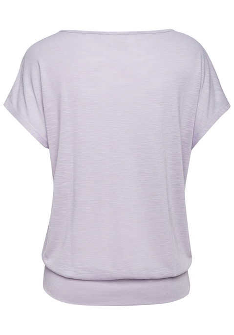 Bild: Rundhalsshirt von Venice Beach: Unifarbenes Shirt von Venice Beach mit großem Schriftzug vorn. Legere Form mit breitem, anliegendem Bund für einen lockeren Fall. Für Freizeit und Sport. Leicht transparente Strukturware.