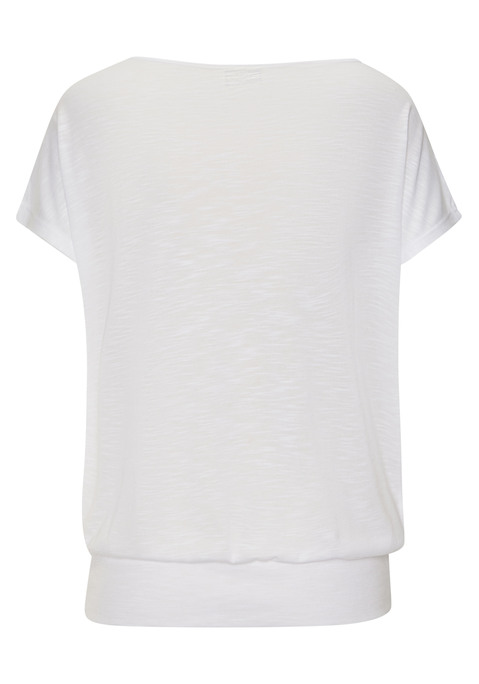 Bild: Rundhalsshirt von Venice Beach: Unifarbenes Shirt von Venice Beach mit großem Schriftzug vorn. Legere Form mit breitem, anliegendem Bund für einen lockeren Fall. Für Freizeit und Sport. Leicht transparente Strukturware.