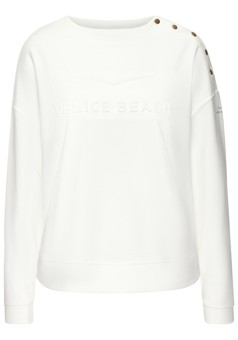 Bild: Sweatshirt von Venice Beach: Unifarbenes Sweatshirt von Venice Beach. Mit geprägtem Logo vorn, Druckknöpfen auf einer Schulter und glänzendem  Folienprint. Rundhalsausschnitt, lange Ärmel, hüftlang. Figurumschmeichelnde Passform. Vielseitig kombinierbar. Weiche Sweatware.