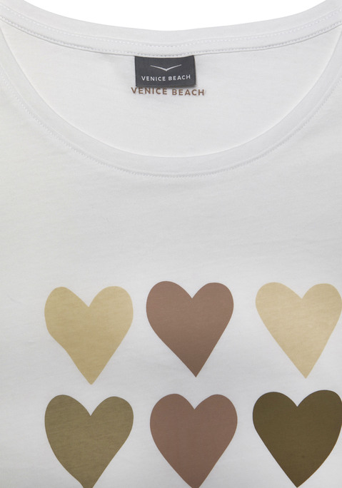 Bild: T-Shirt von Venice Beach: Herzig: T-Shirt von Venice Beach mit verspieltem Frontprint. Rundhalsausschnitt und nahtlos angesetzte kurze Ärmel. Figurumspielende Passform mit geradem Saum. Vielseitig zu stylen. Jersey aus Baumwolle.