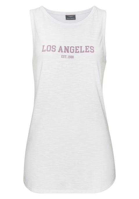 Bild: Tanktop von Venice Beach: Sportliches Tanktop von Venice Beach. Dezenter Labelprint vorn. Breite Träger. Rundhalsausschnitt. Abgerundeter Saumabschluss. Lockere Passform. Weicher Jersey mit Flammgarn.