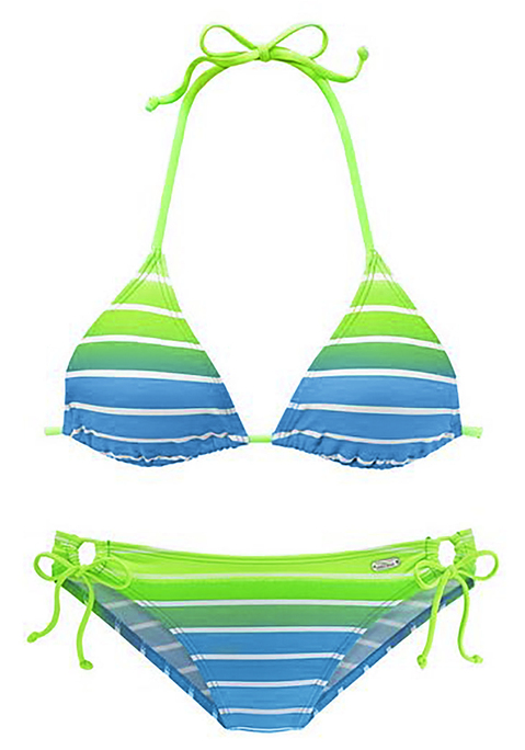 VENICE BEACH Triangel-Bikini Damen türkis-gestreift Gr.32 Cup A/B