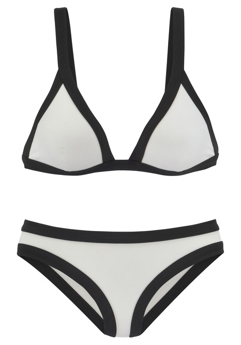 VENICE BEACH Triangel-Bikini Damen weiß-schwarz Gr.36 Cup C/D