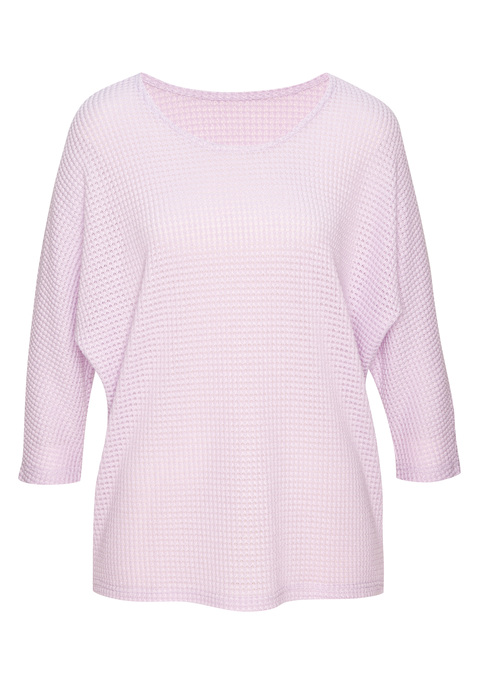 Bild: 3/4-Arm-Shirt von Vivance: Langarmshirt von Vivance mit leicht transparenter Waffelstruktur. Rundhalsausschnitt. Locker fallende Passform. Pflegeleichte Qualität mit recyceltem Polyester.