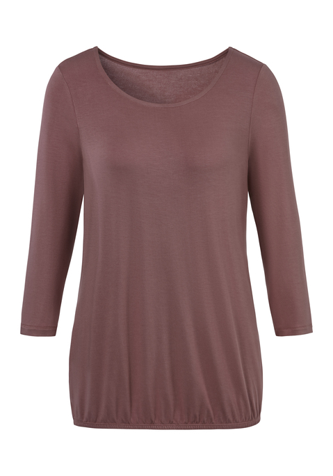 Bild: 3/4-Arm-Shirt von Vivance: Stylisches 3/4-Arm-Shirt im 2er-Pack von Vivance. Lockere Passform dank Gummizug im Bund. Passt gut zu schmalen Hosen. In weich fließender, elastischer Viskose-Qualität.