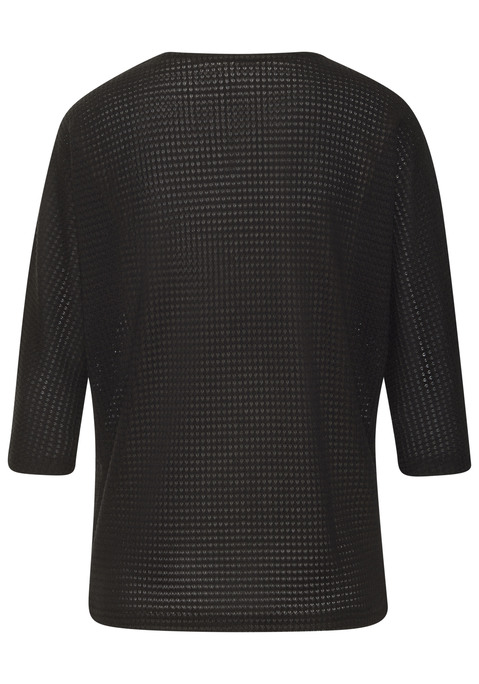 Bild: 3/4-Arm-Shirt von Vivance: Langarmshirt von Vivance mit leicht transparenter Waffelstruktur. Rundhalsausschnitt. Locker fallende Passform. Pflegeleichte Qualität mit recyceltem Polyester.