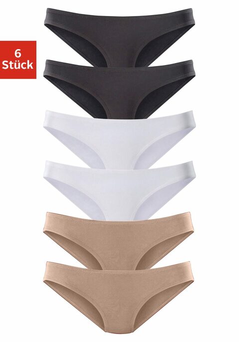 Bild: Bikinislip von Vivance active: Vivance Active Bikinislips im 6er-Pack. Hoher Tragekomfort durch weiche Abschlüsse an Bund und Beinausschnitten. Aus anschmiegsamer, hochwertiger Microfaser-Qualität.