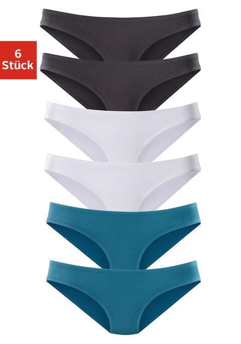 Bild: Bikinislip von Vivance Active by Lascana: Vivance Active Bikinislips im 6er-Pack. Hoher Tragekomfort durch weiche Abschlüsse an Bund und Beinausschnitten. Aus anschmiegsamer, hochwertiger Microfaser-Qualität.