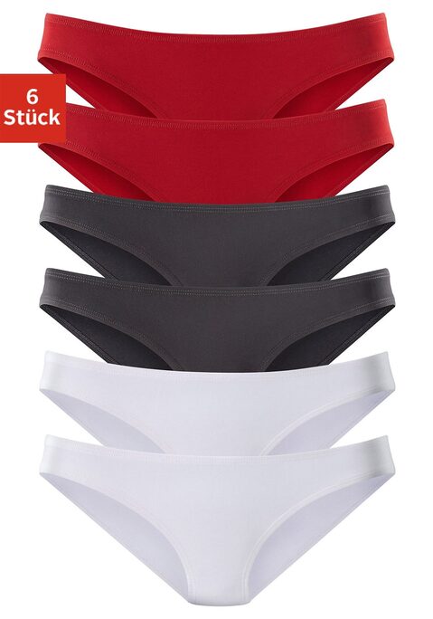 Bild: Bikinislip von Vivance Active by Lascana: Vivance Active Bikinislips im 6er-Pack. Hoher Tragekomfort durch weiche Abschlüsse an Bund und Beinausschnitten. Aus anschmiegsamer, hochwertiger Microfaser-Qualität.