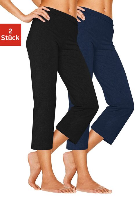 Bild: Caprihose von Vivance Active by Lascana: Diese Caprihose von Vivance im praktischen 2er-Pack überzeugt durch ihren hohen Tragekomfort und ihre bequeme Passform. Gefertigt aus 95 % Baumwolle und 5 % Elasthan, bietet sie ein angenehmes Tragegefühl sowie optimale Bewegungsfreiheit und einen guten Sitz.