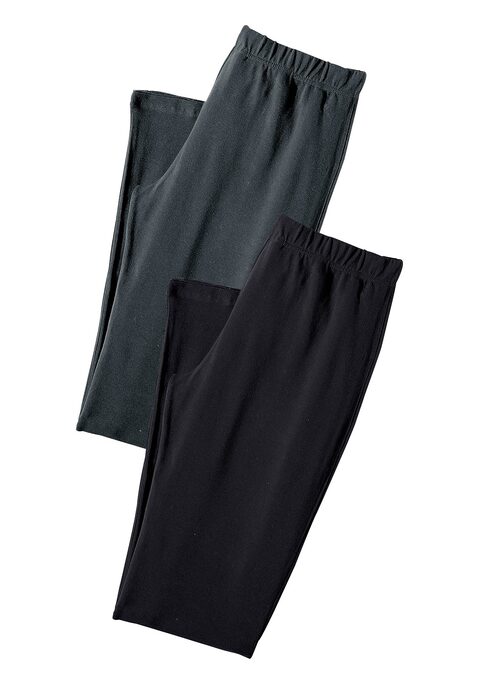 Bild: Leggings von Vivance Active by Lascana: Leggings von Vivance im praktischen 2er Pack. Figurbetonte Passform. Elastisches Material: 95% Baumwolle, 5% Elasthan. Graumeliert und Anthrazitmeliert: 60% Baumwolle, 35% Polyester, 5% Elasthan.