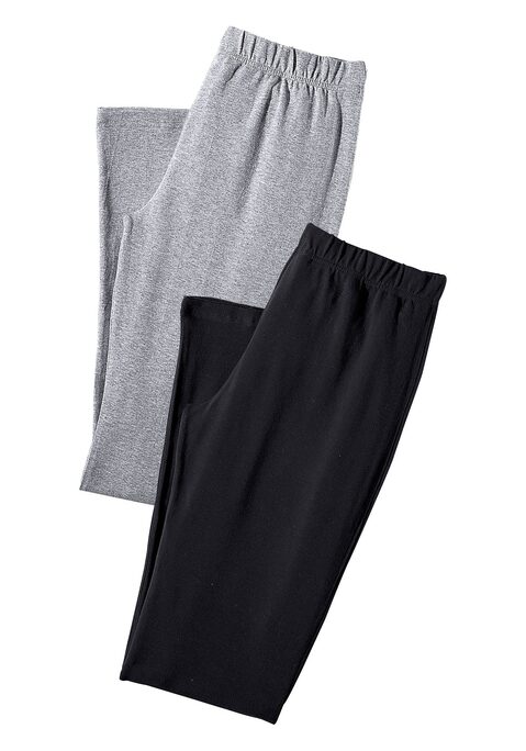 Bild: Leggings von Vivance Active by Lascana: Leggings von Vivance im praktischen 2er Pack. Figurbetonte Passform. Elastisches Material: 95% Baumwolle, 5% Elasthan. Graumeliert und Anthrazitmeliert: 60% Baumwolle, 35% Polyester, 5% Elasthan.