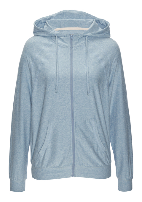 Bild: Kapuzensweatjacke von Vivance Active by Lascana: Kapuzensweatjacke von Vivance Active by Lascana. Bündchen an Saum und Ärmeln. Labeldetail am Ärmel. Teilungsnähte. Geteilte Kängurutasche. Trageangenehme Qualität.