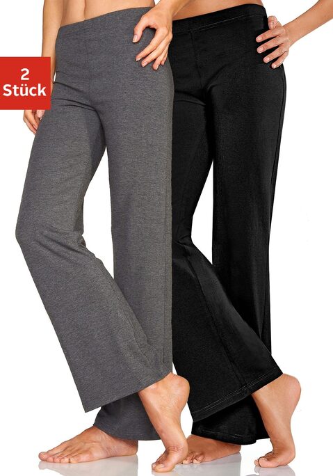 Bild: Jazzpants von Vivance Active by Lascana: Jazzpants von Vivance im praktischen 2er Pack. Ausgestellte Passform mit bequemen elastischen Bund. Aus  95% Baumwolle (unterstützt Cotton made in Africa), 5% Elasthan.